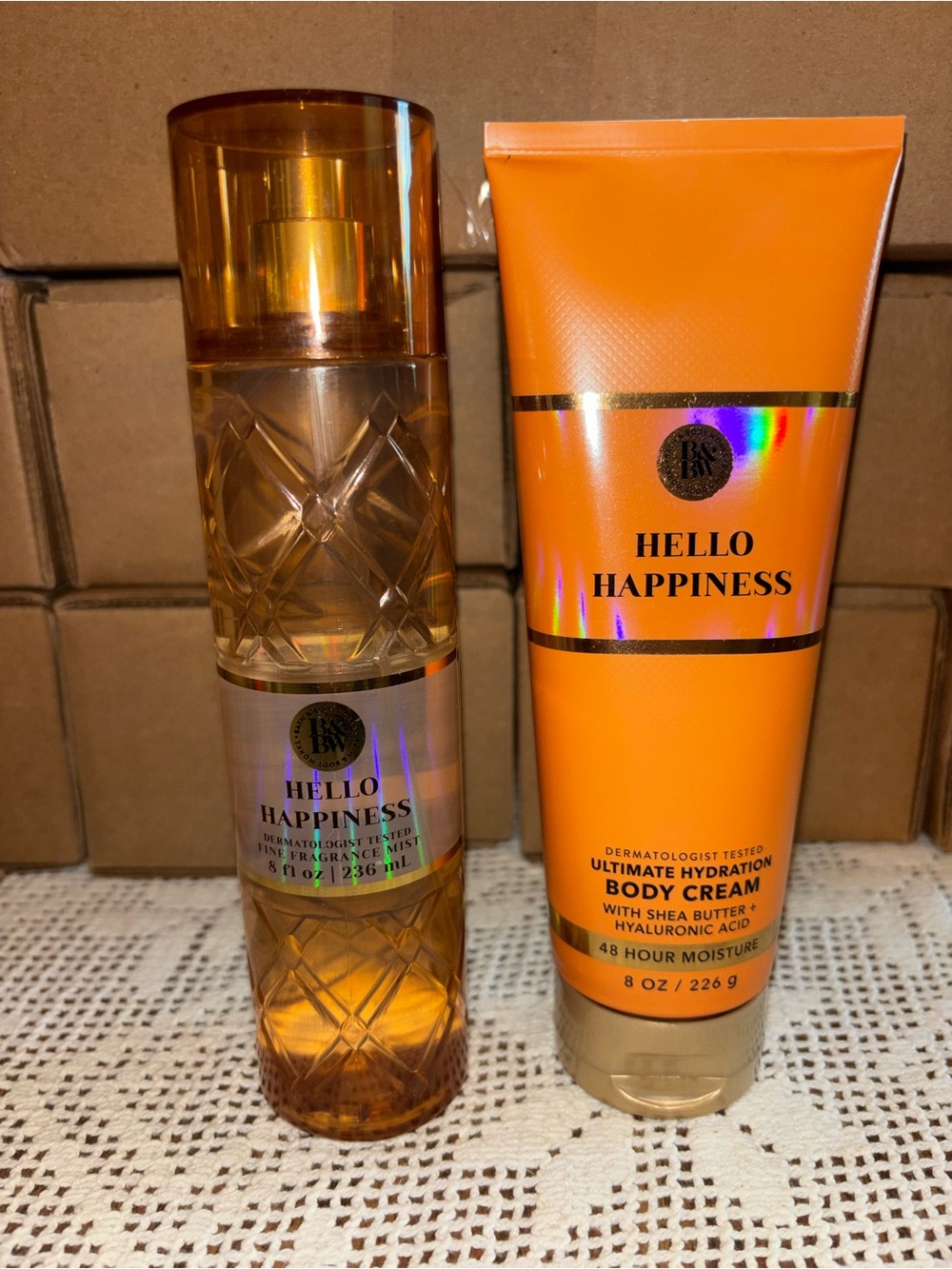 (2026) Hello Happiness Orange Body Cream & Fragrance Mist Set by